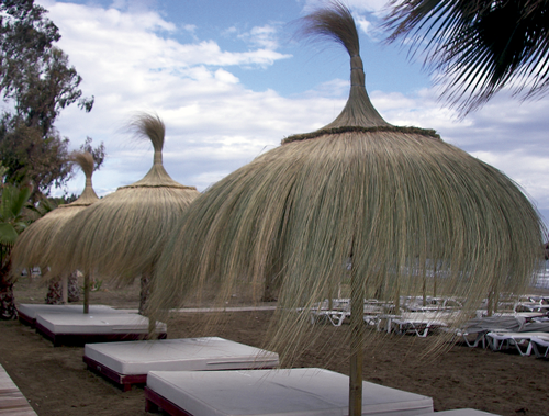 Sombrilla de carritx para clubs de playa