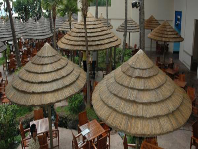 Sombrilla de junco africano hotel